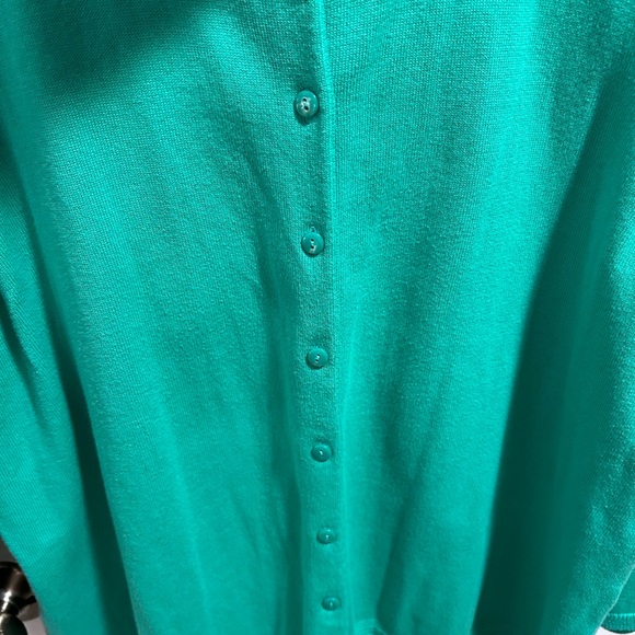 Talbots Vibrant Teal Knit Cardigan 2X - Picture 5 of 9
